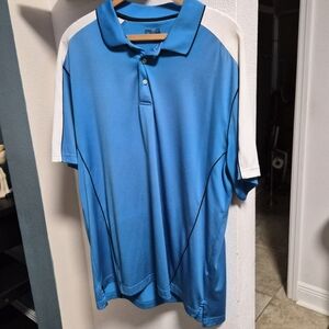 Ping Vibrant Blue and White Polo Shirt